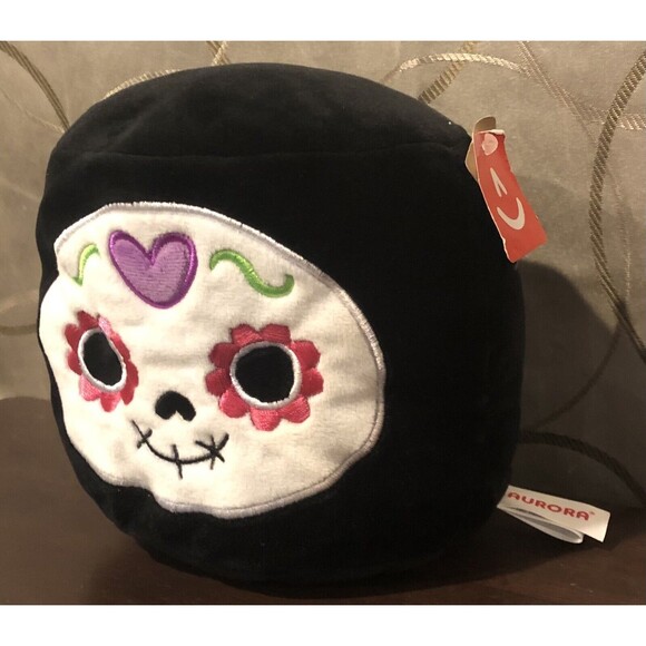 Aurora Squeezable Mallows Day of the Dead Sugar Skull Plush Toy Halloween - Picture 3 of 10